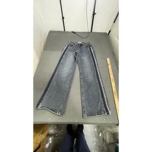 Angel Kiss Wide Leg Jeans Womens 26 Blue Excellent Side Stripe Acid Wash